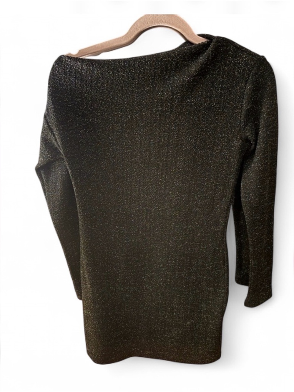 NWOT Zara Black and Silver off the shoulder Knit dress